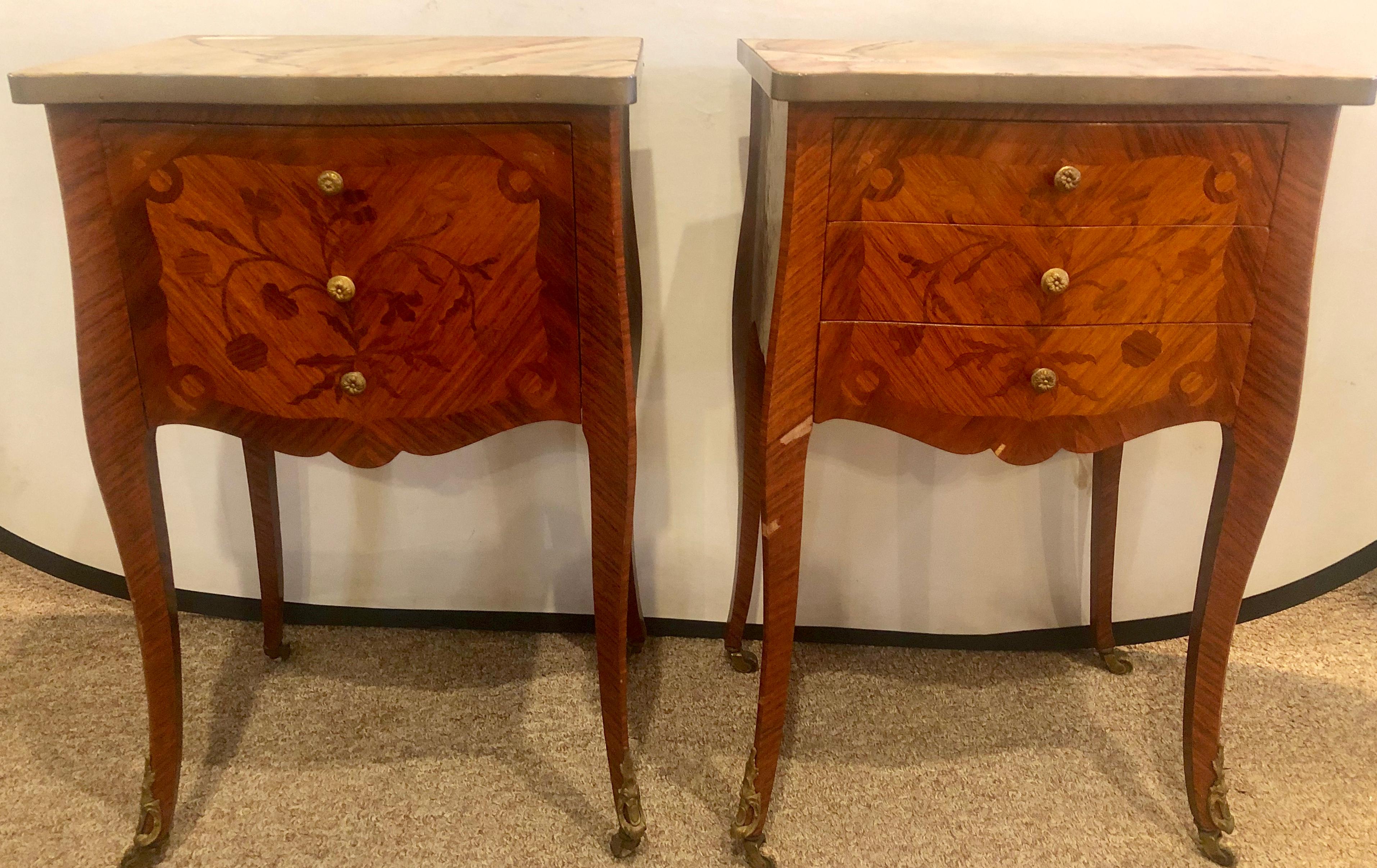 20th Century Pair of French Louis XV Style Stands, End Tables, Side Tables or Night Tables