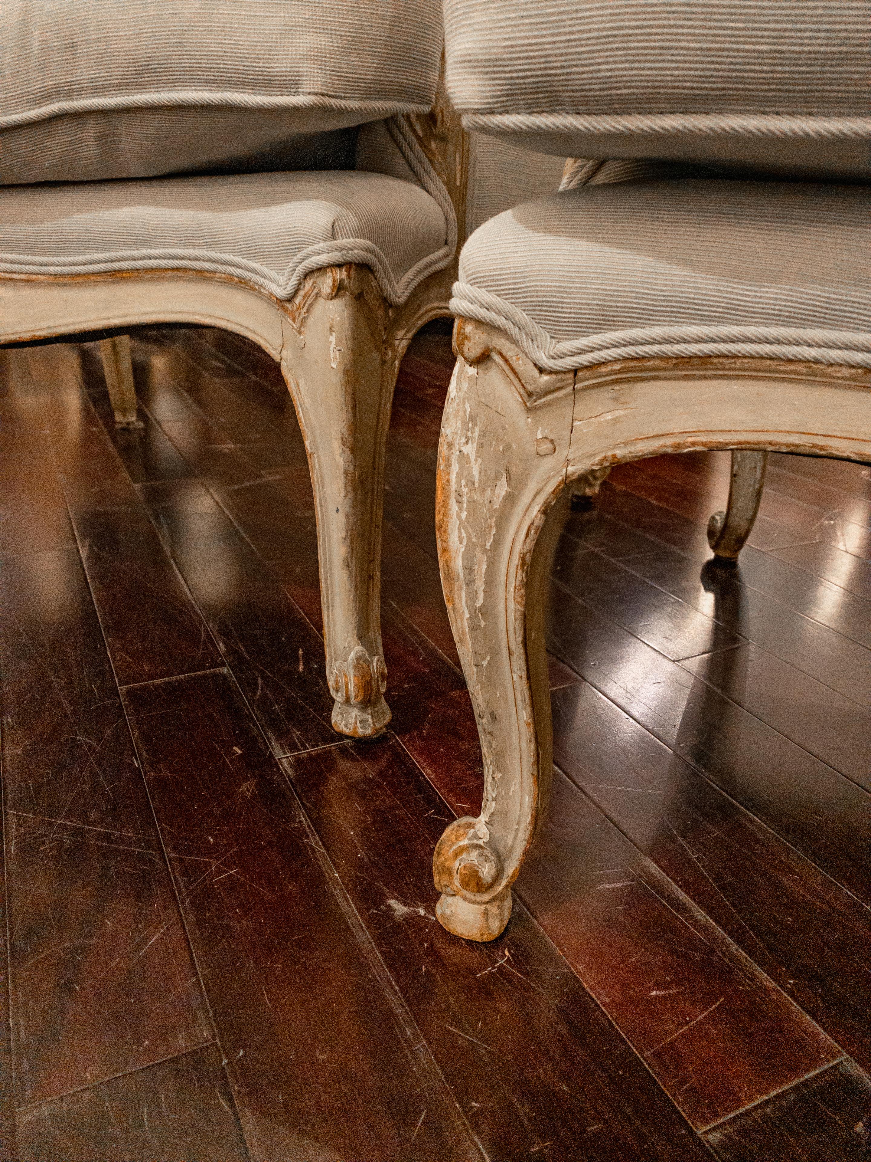 Pair of French Louis XV Style Upholstered Arm Chairs 9