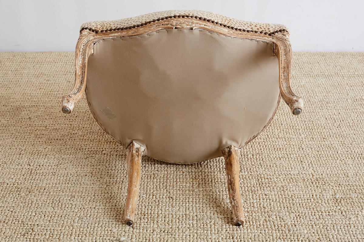 Pair of French Louis XV Style Upholstered Fauteuils 6