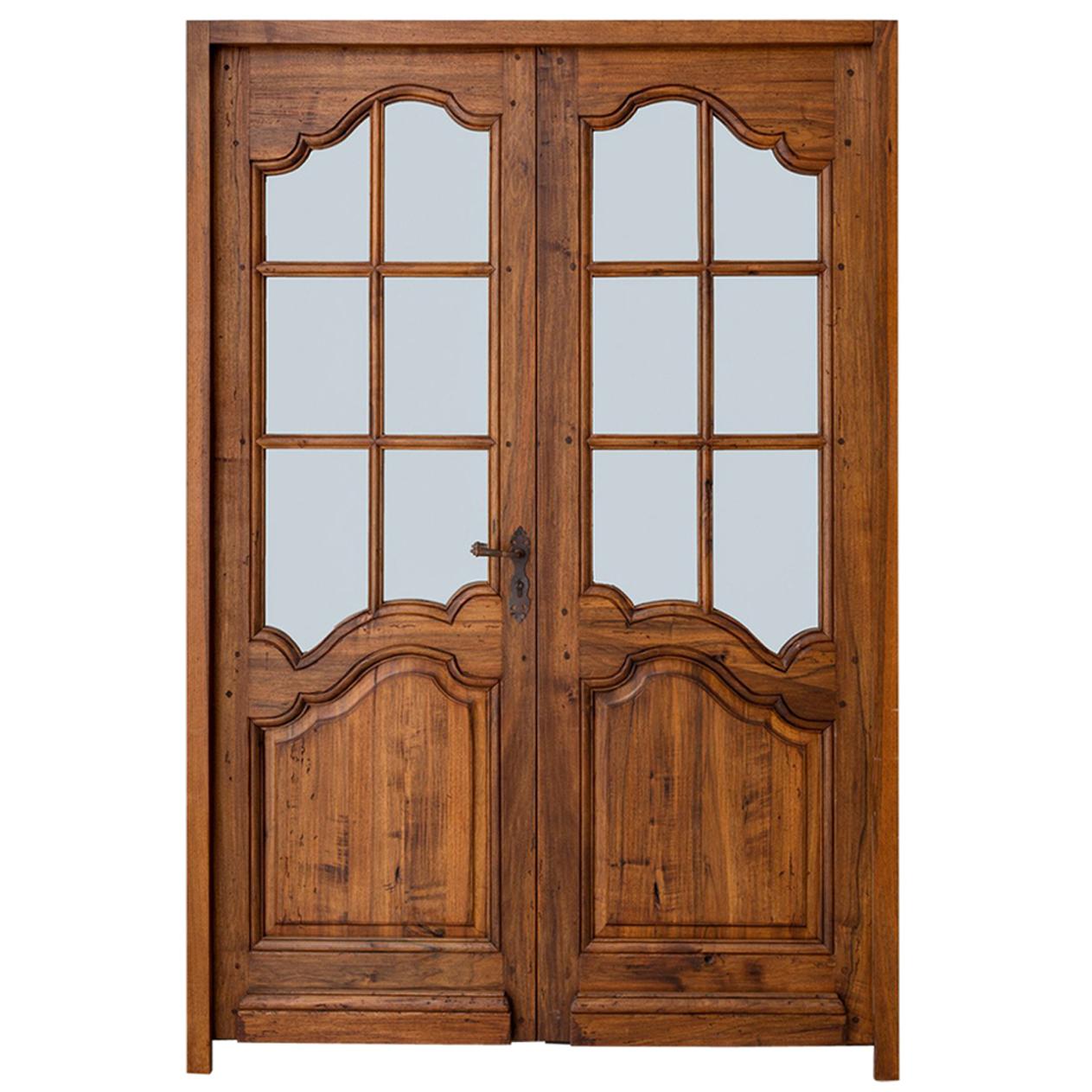 Pair of French Louis XV Style Walnut Entry Doors