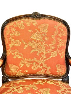 Pair of French Louis XV Style Walnut Fauteuils, circa 1880