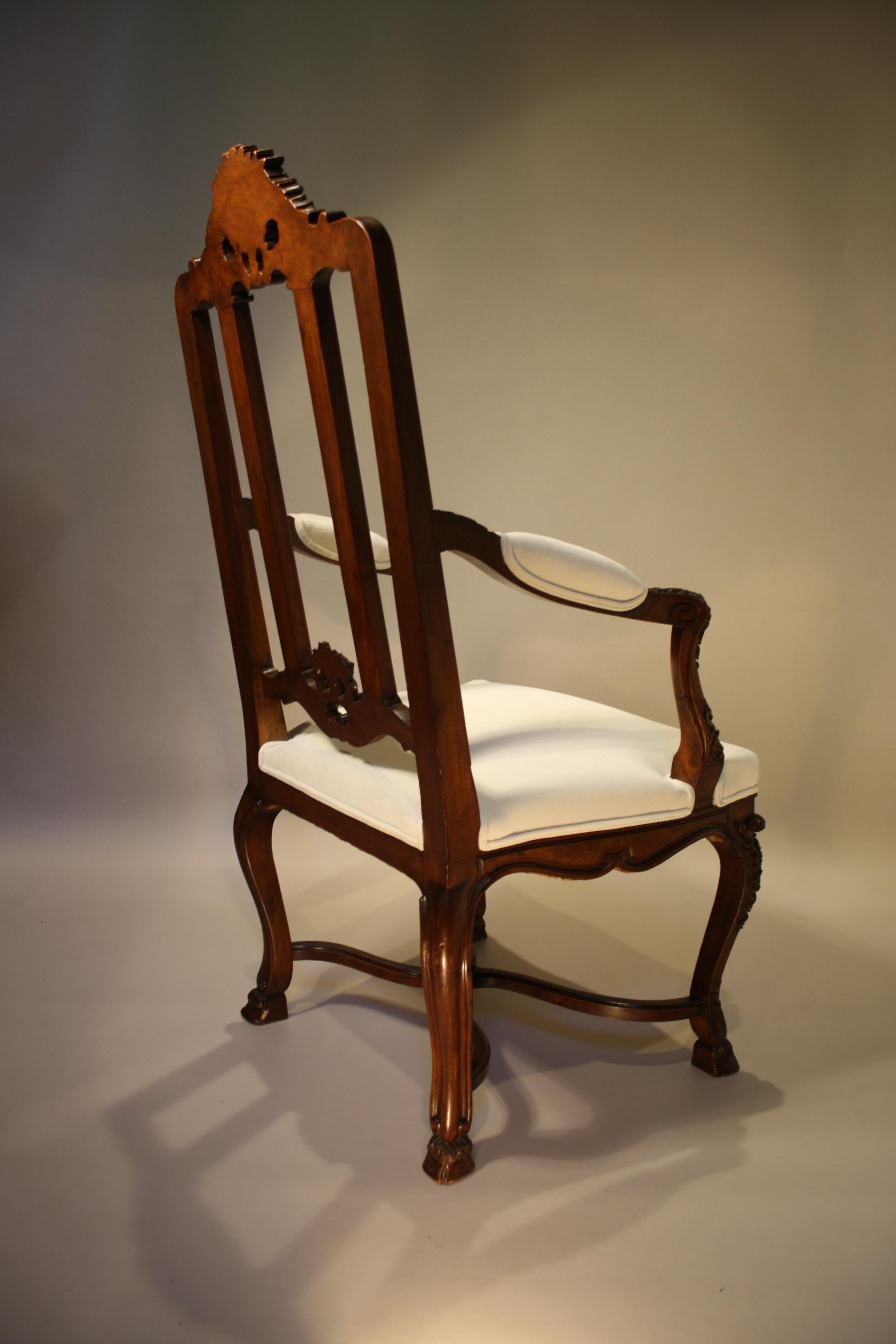 Pair of French Walnut Armchairs, 19th Century 3