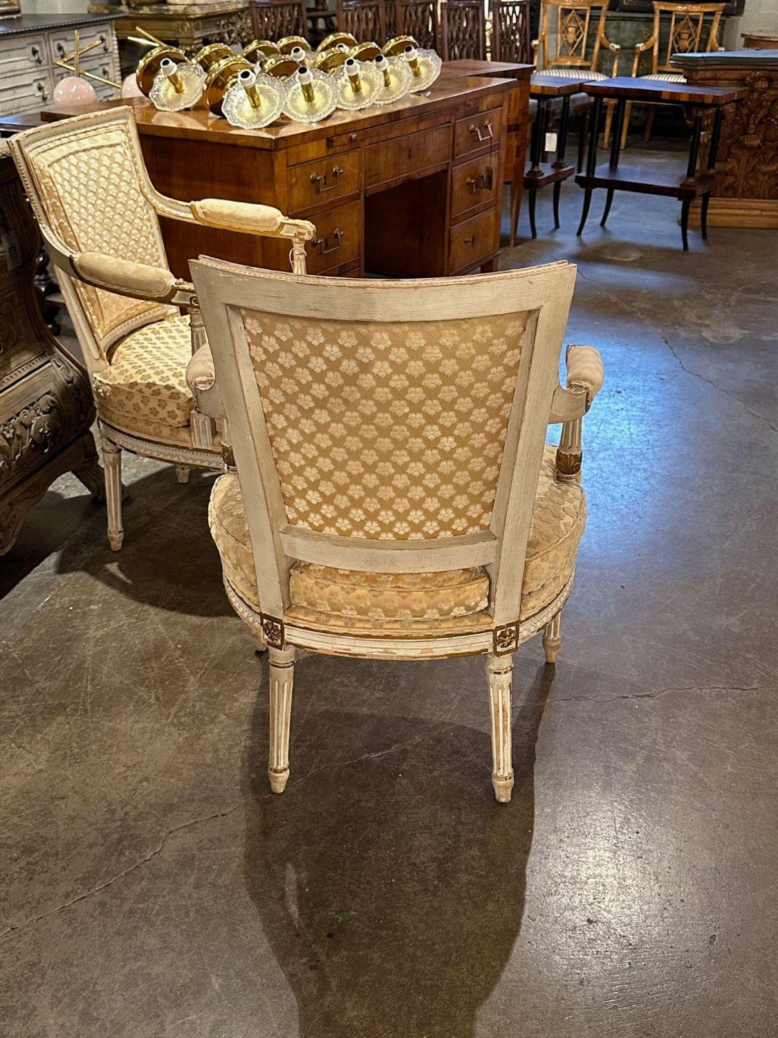 Pair of French Louis XVI Armchairs 5