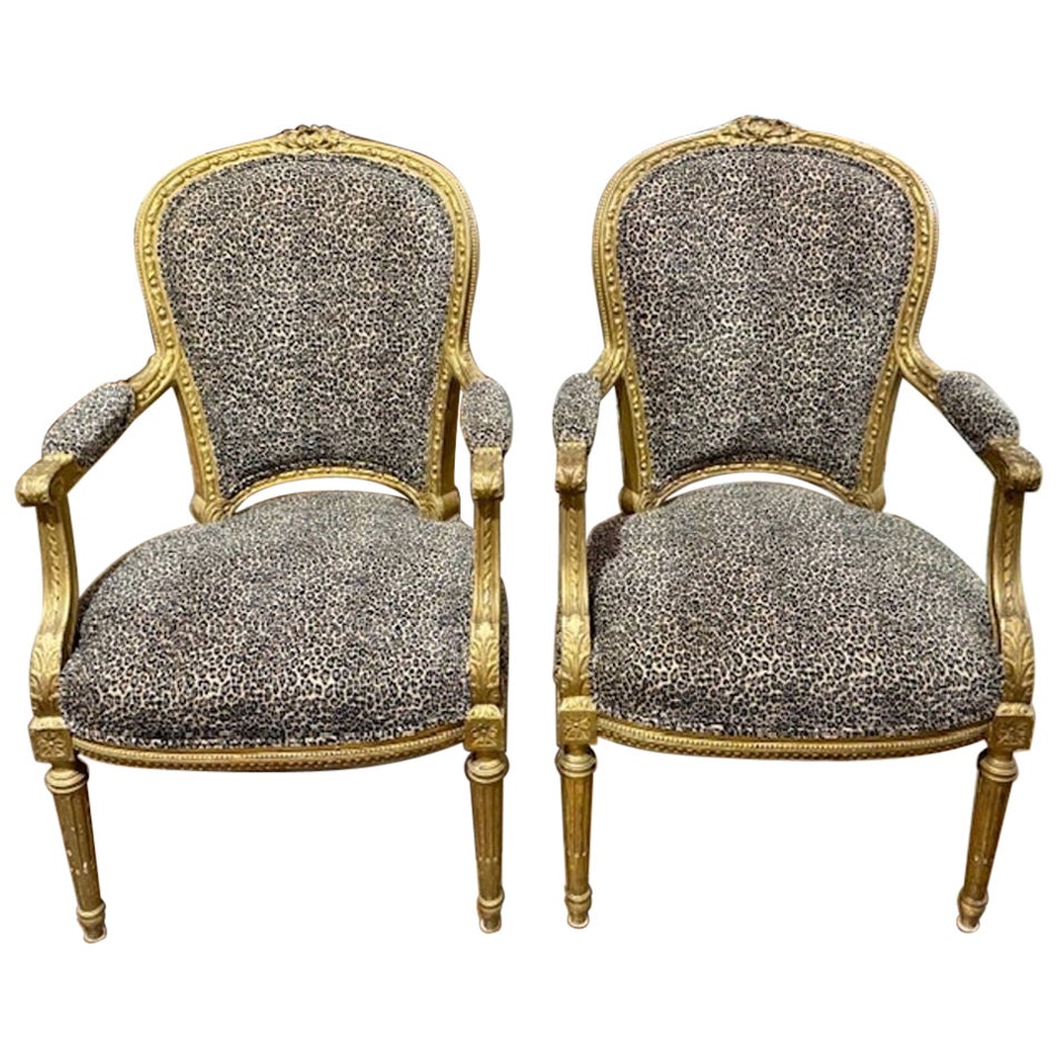Pareja de sillones franceses Luis XVI