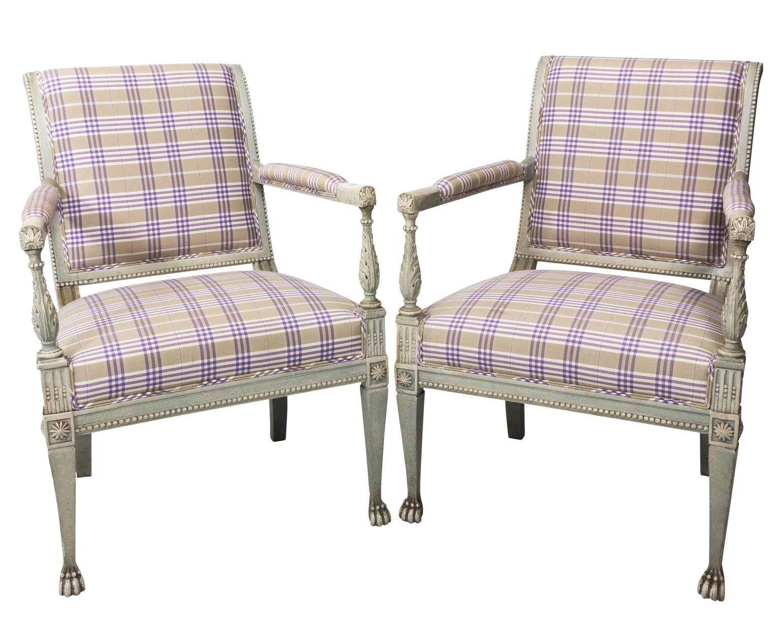 Pair of French Louis XVI Armchairs For Sale