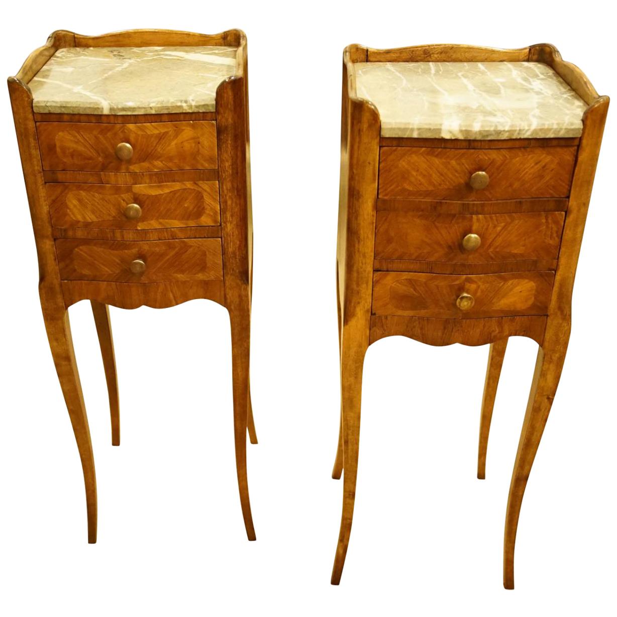 Pair of French Louis XVI Bedside Chests