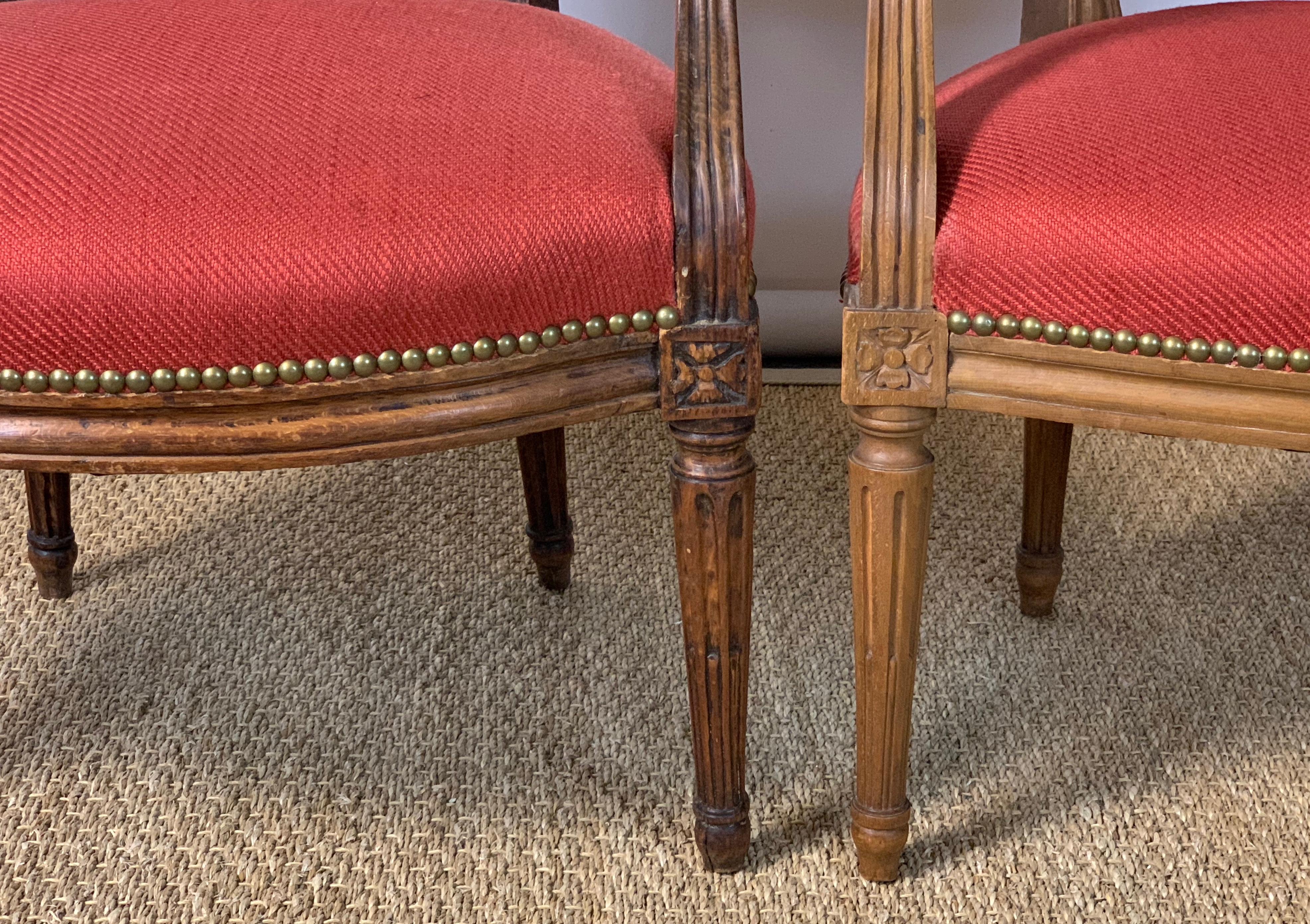 Pair of French Louis XVI Beechwood Fauteuils For Sale 3