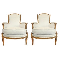 Pair of French Louis XVI Bergère Chairs