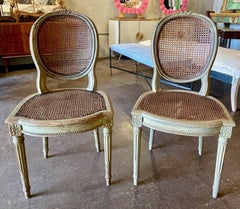 Pair of French Louis XVI Cane Side Chairs