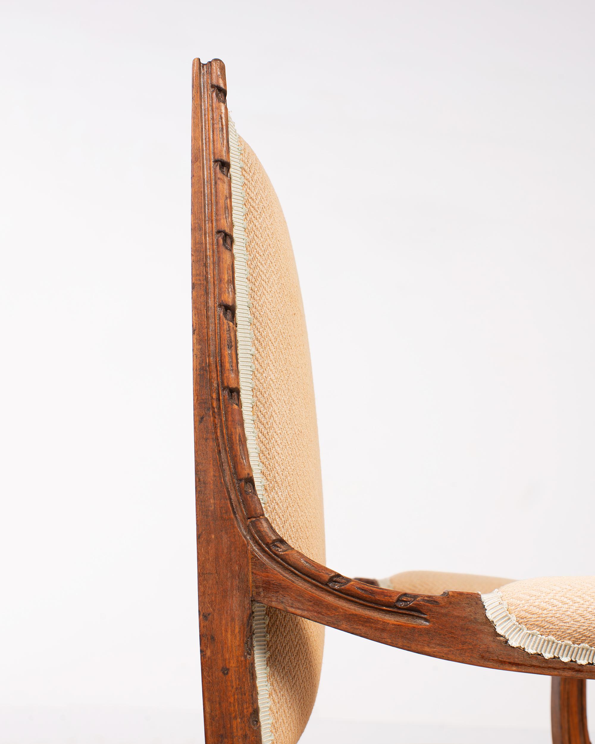 Pair of French Louis XVI Carved Walnut Fauteuil Armchairs For Sale at ...