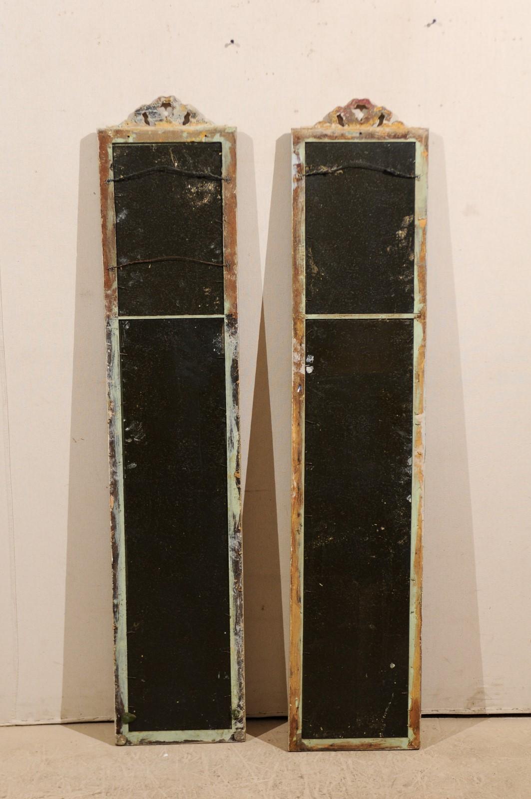 Pair of French Louis XVI Carved Wood Wall Panel Mirrors from Mid-20th Century 7