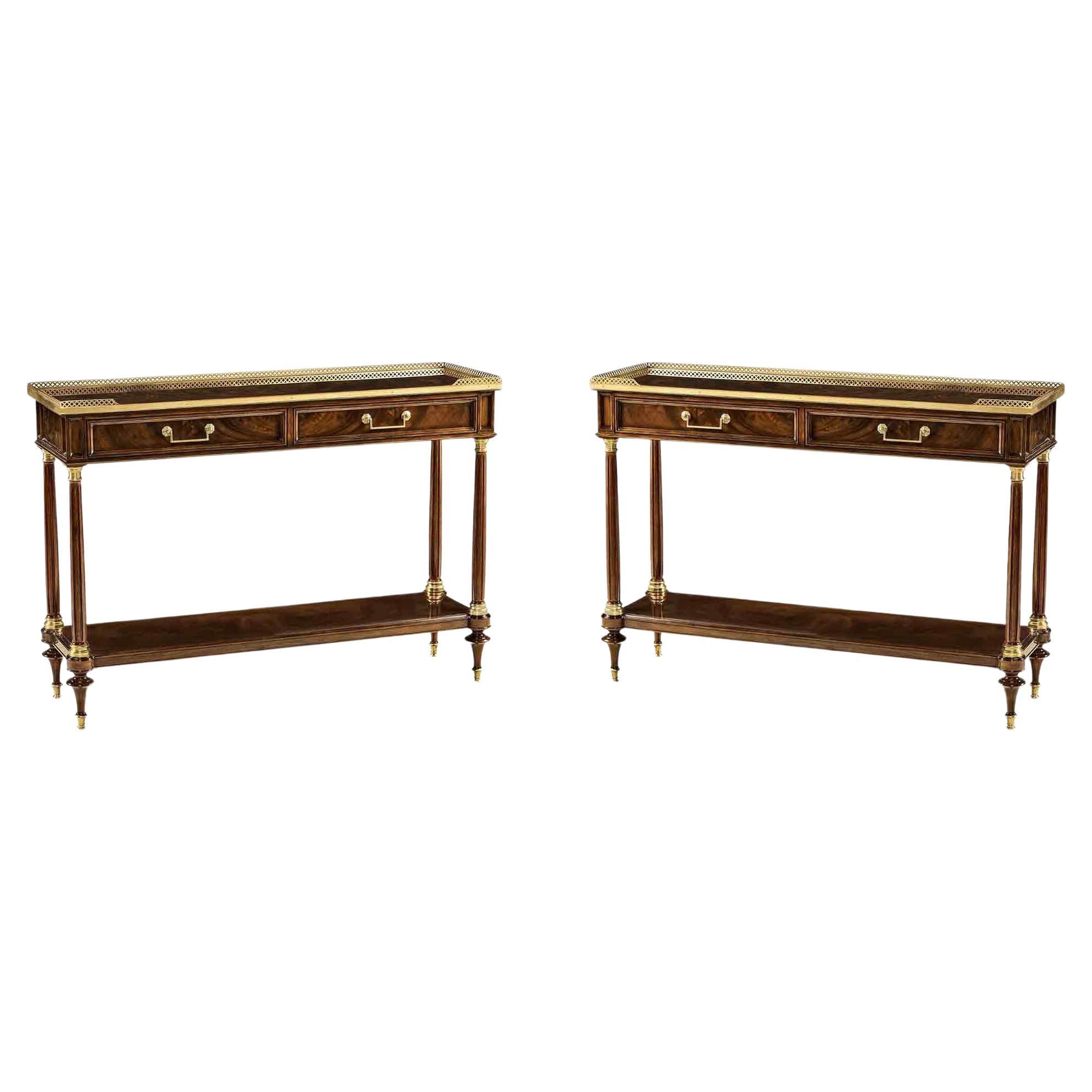 Pair of French Louis XVI Console Dessertes For Sale