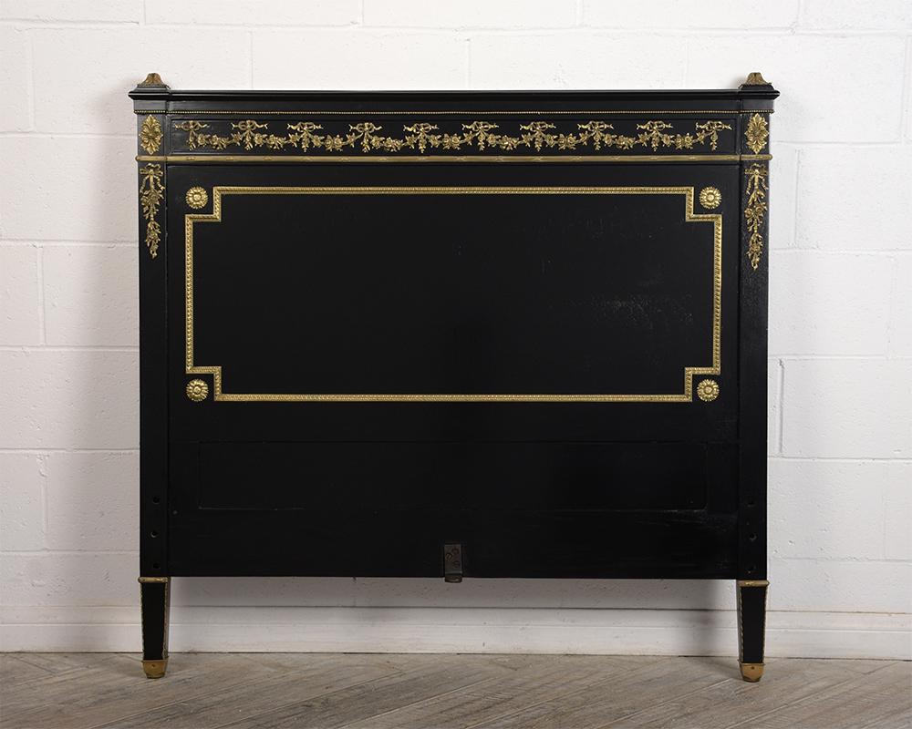Pair of French Louis XVI Ebonized Twin-Size Bed Frames 1