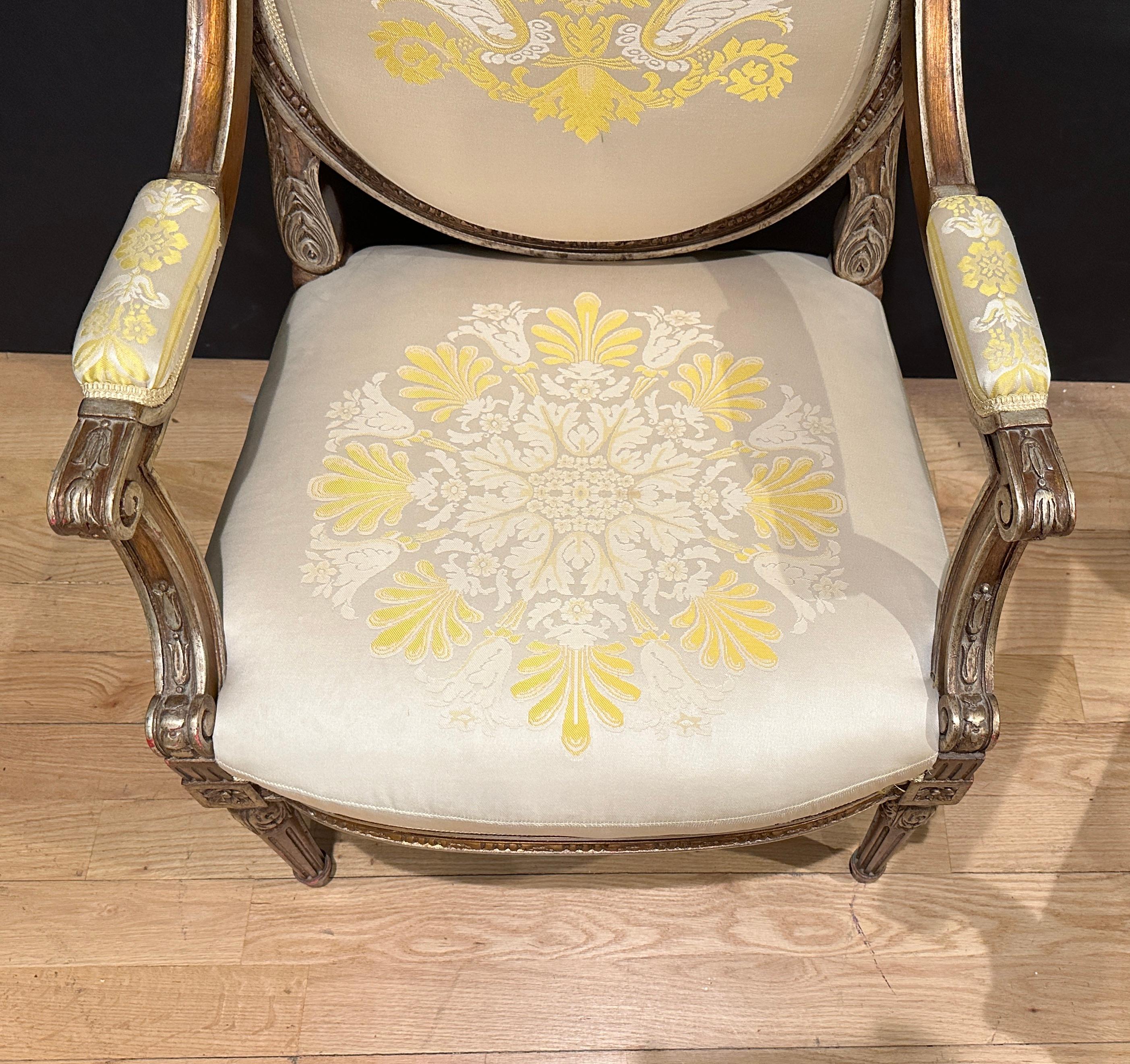 Pair Of French Louis XVI Fauteuils For Sale 4