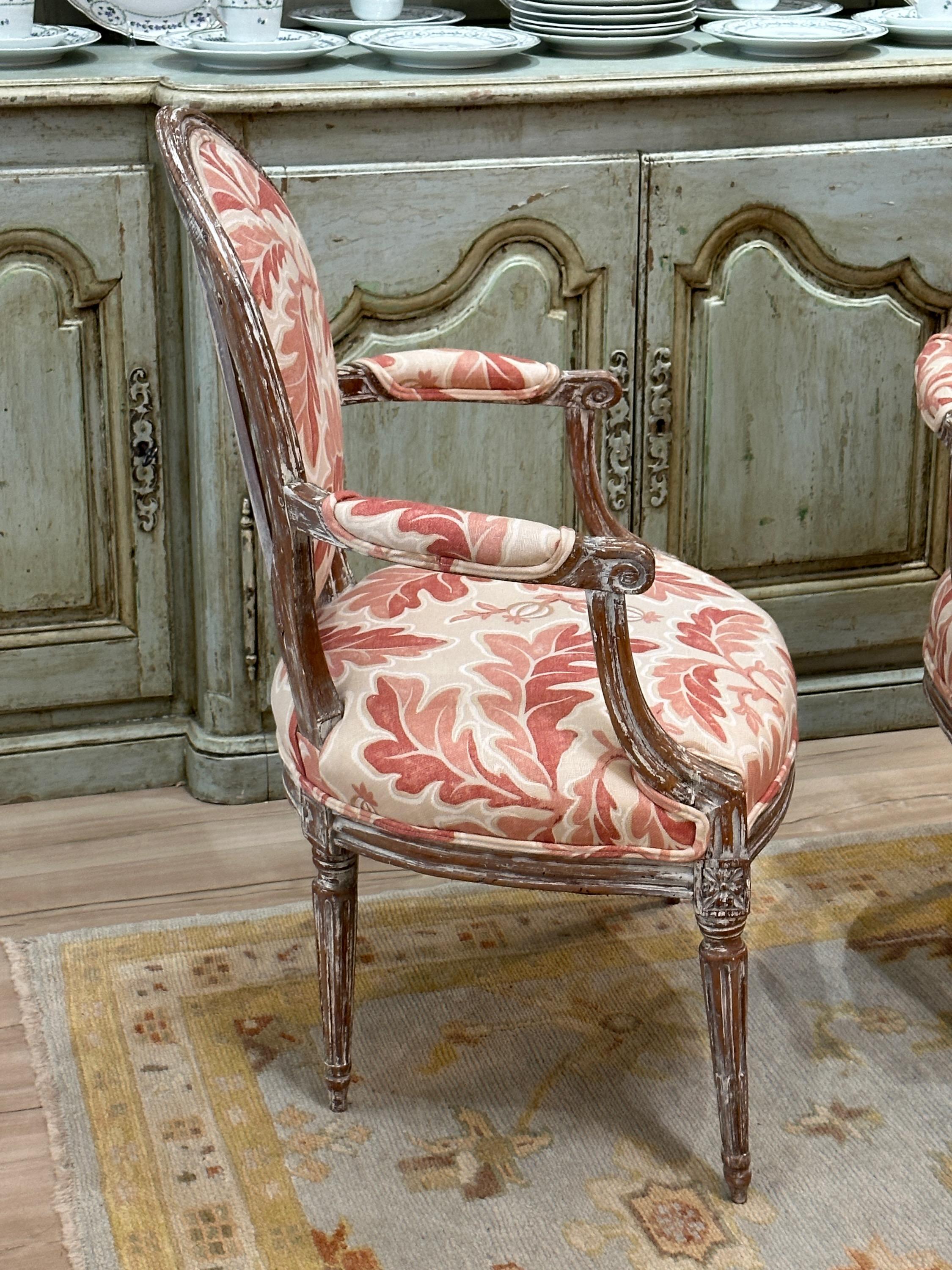 Hand-Crafted Pair of French Louis XVI Fauteuils