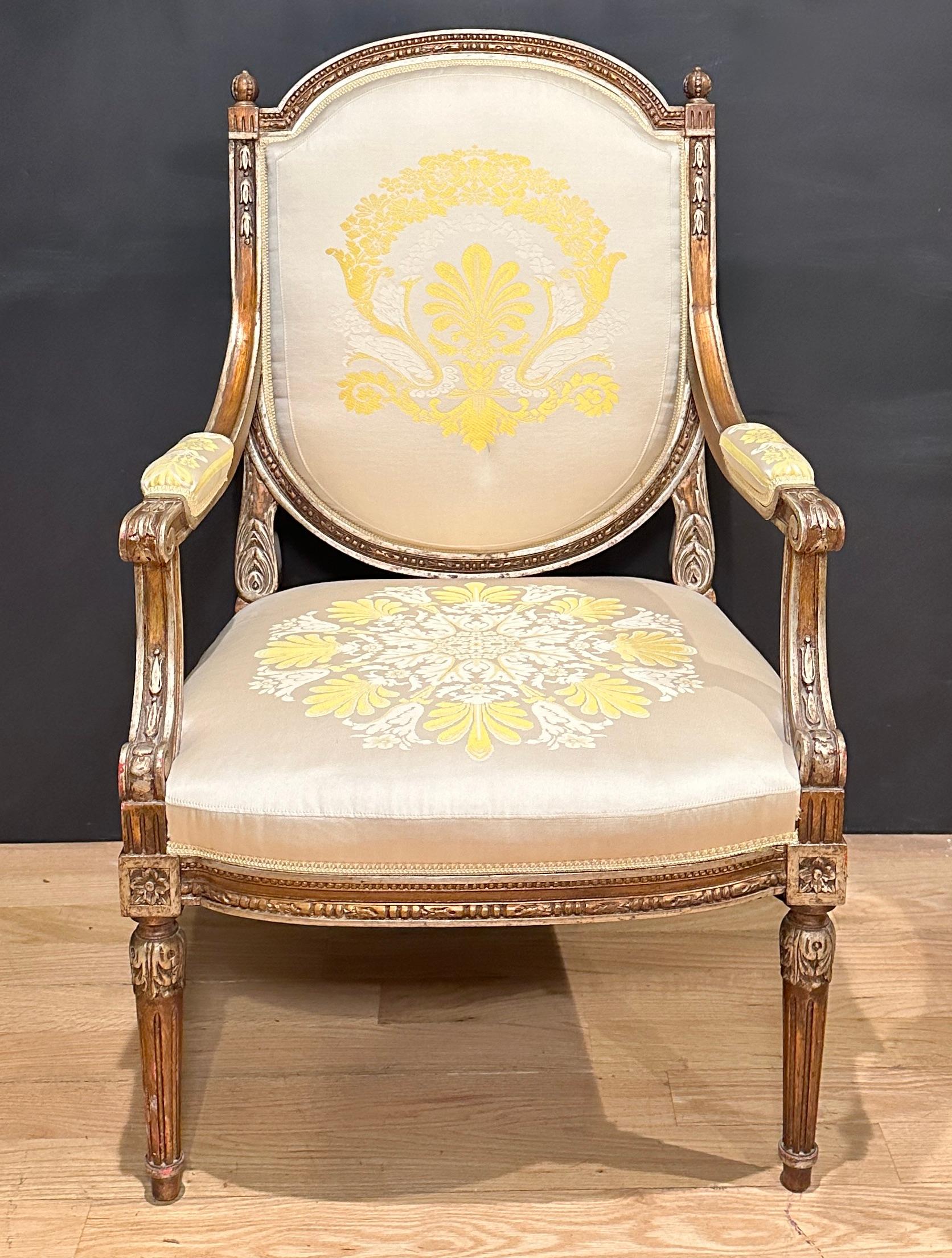 Pair Of French Louis XVI Fauteuils In Good Condition For Sale In Norwood, NJ