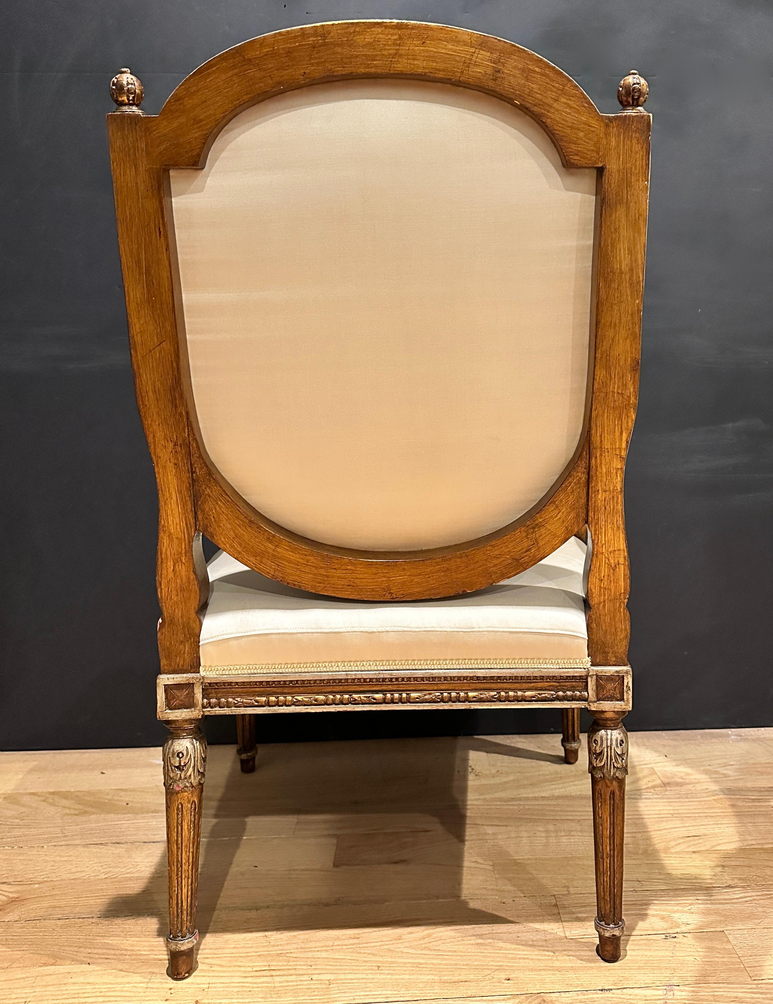 Upholstery Pair Of French Louis XVI Fauteuils For Sale
