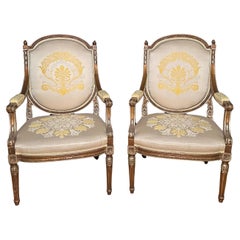 Antique Pair Of French Louis XVI Fauteuils