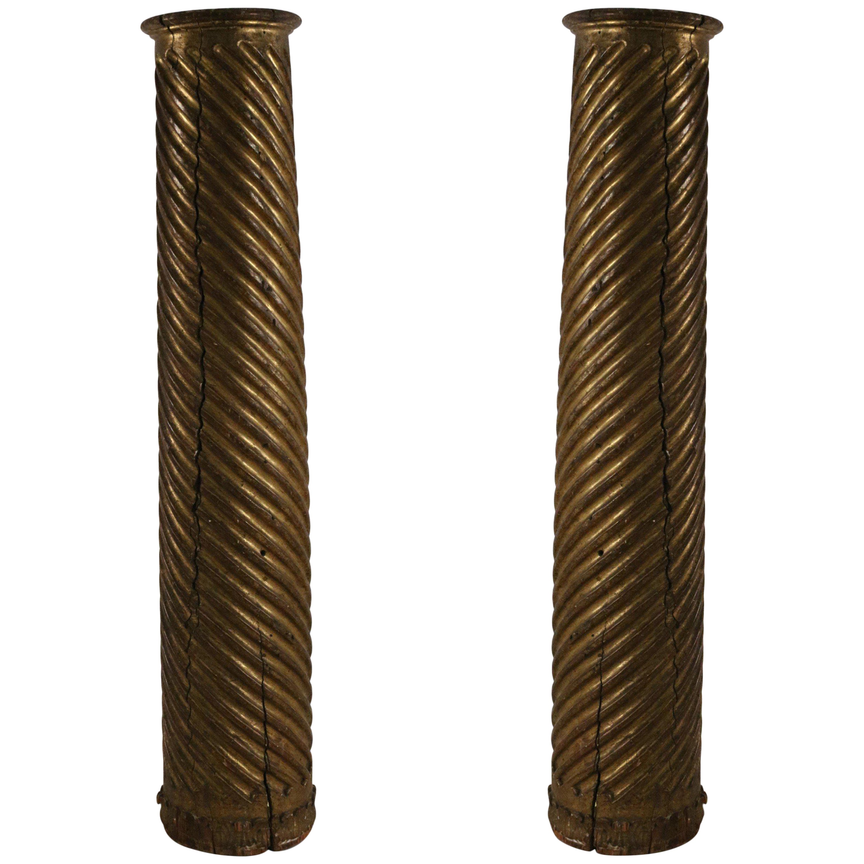 Pair of French Louis XVI Gilt Columns