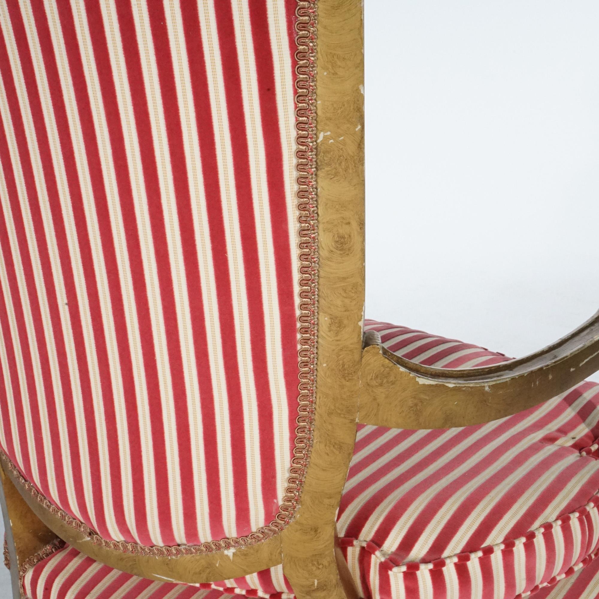 Paar französische Louis-XVI-Sessel aus vergoldetem Holz, gepolstert, 20. Jahrhundert im Angebot 11