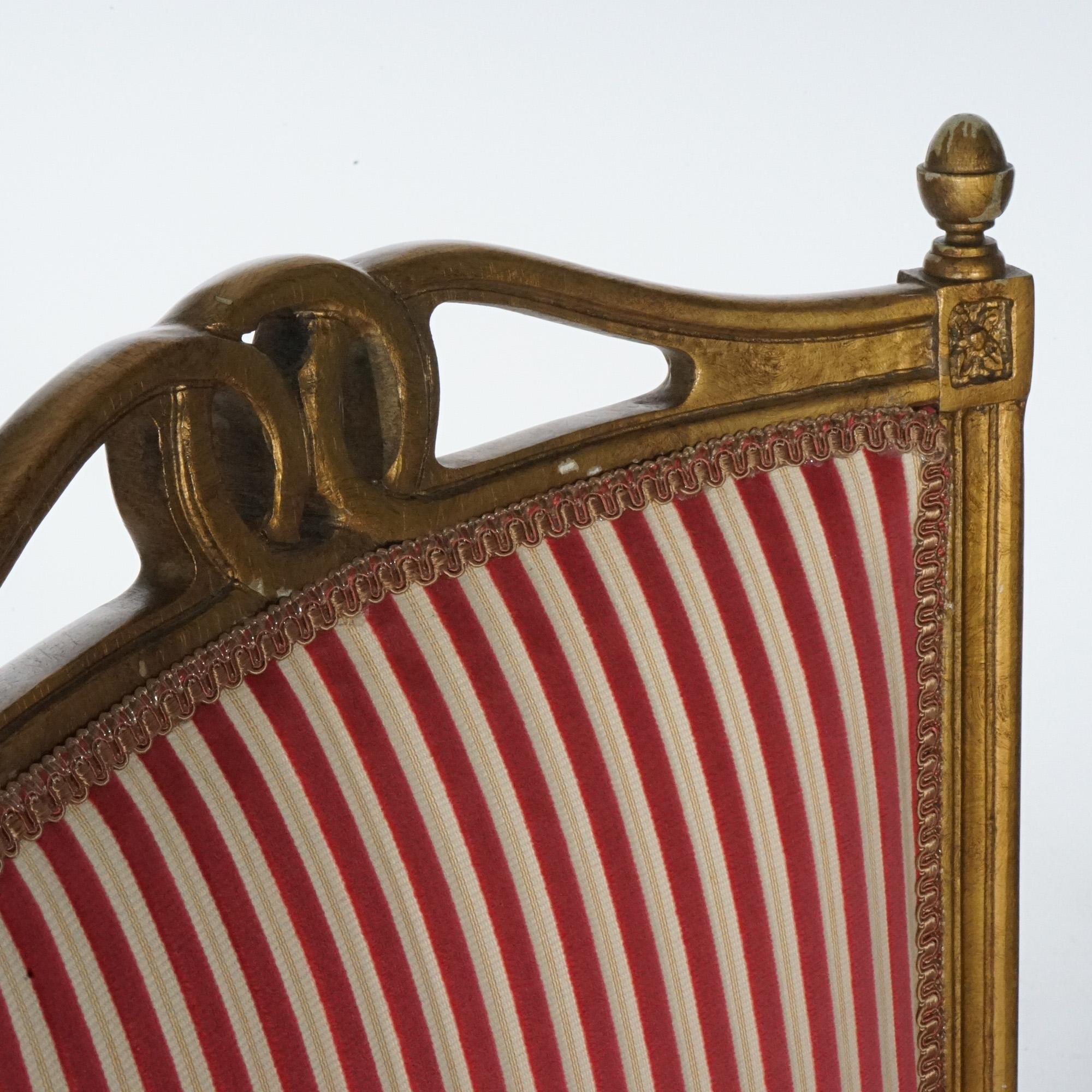 Paar französische Louis-XVI-Sessel aus vergoldetem Holz, gepolstert, 20. Jahrhundert im Angebot 1