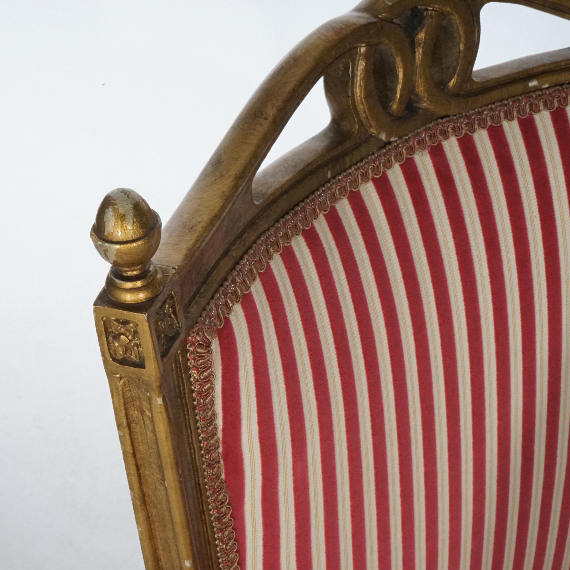 Paar französische Louis-XVI-Sessel aus vergoldetem Holz, gepolstert, 20. Jahrhundert im Angebot 2