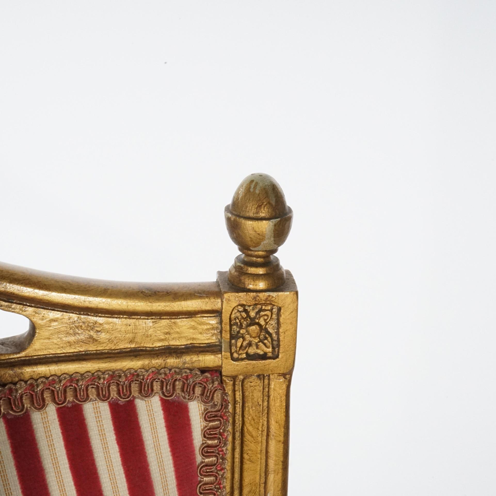 Paar französische Louis-XVI-Sessel aus vergoldetem Holz, gepolstert, 20. Jahrhundert im Angebot 4