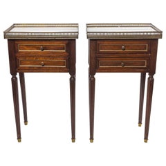 Pair of French Louis XVI Marble-Top Side Tables