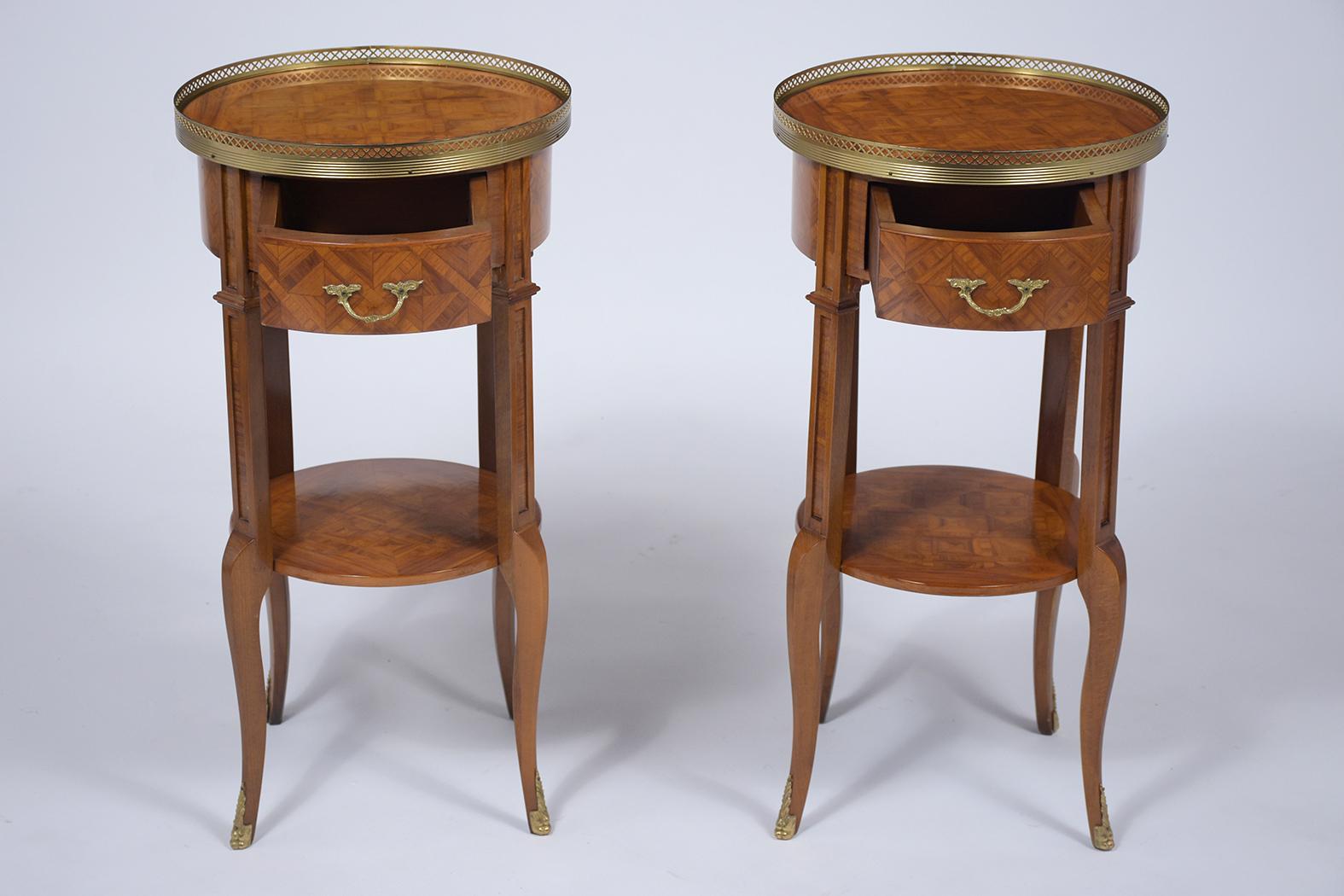 Carved Pair of French Louis XVI Side Tables