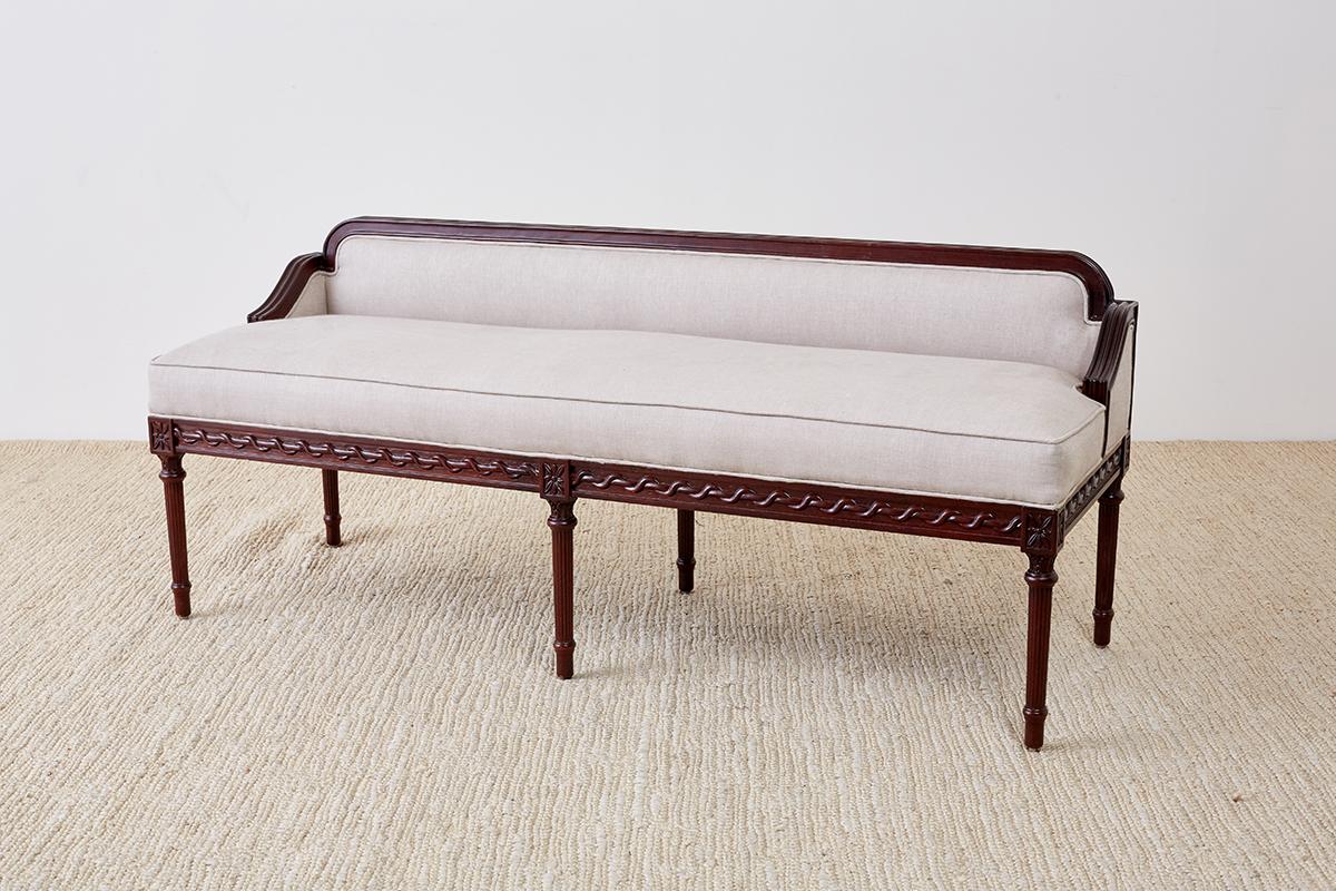 Pair of Neoclassical Style Bench Settees 4