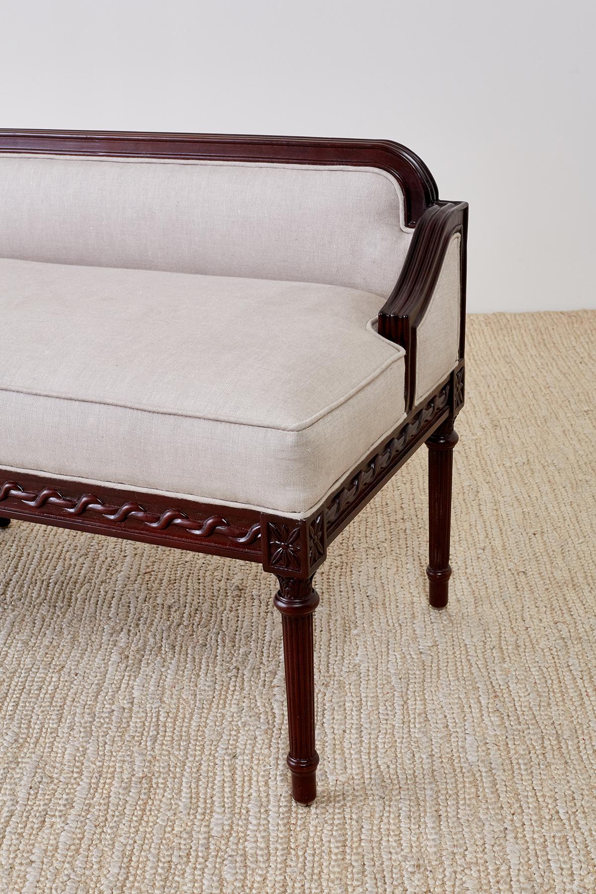 Pair of Neoclassical Style Bench Settees 5