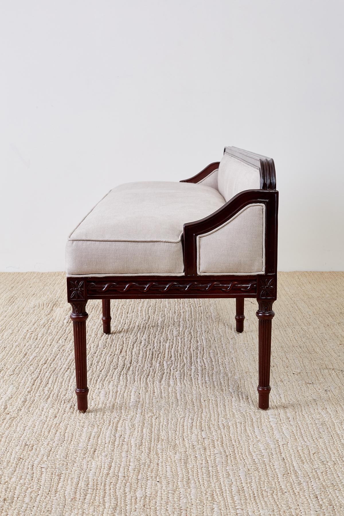 Pair of Neoclassical Style Bench Settees 7