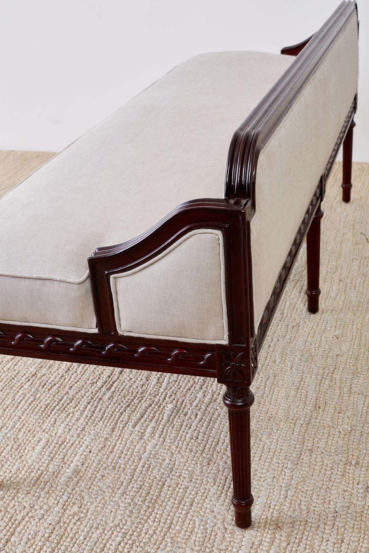 Pair of Neoclassical Style Bench Settees 8
