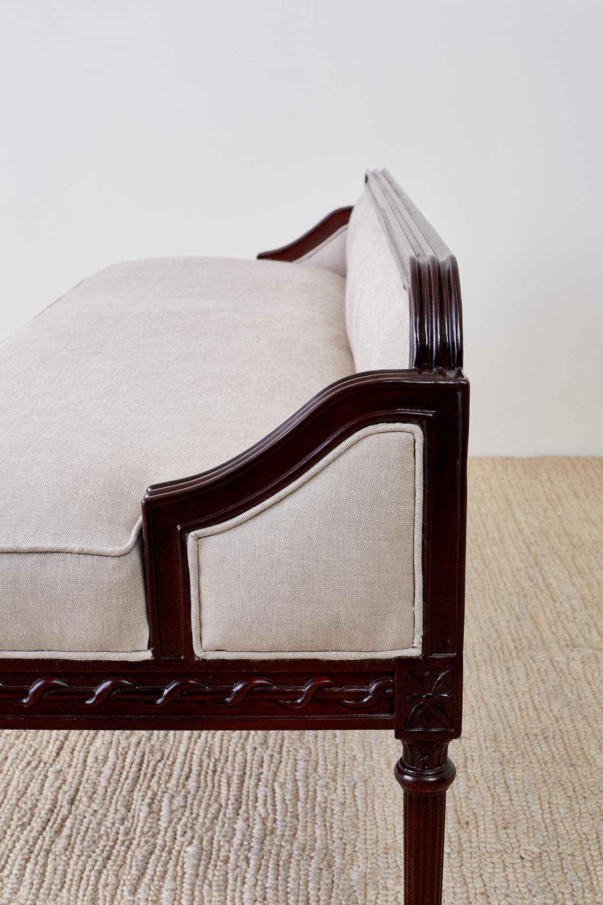 Pair of Neoclassical Style Bench Settees 9