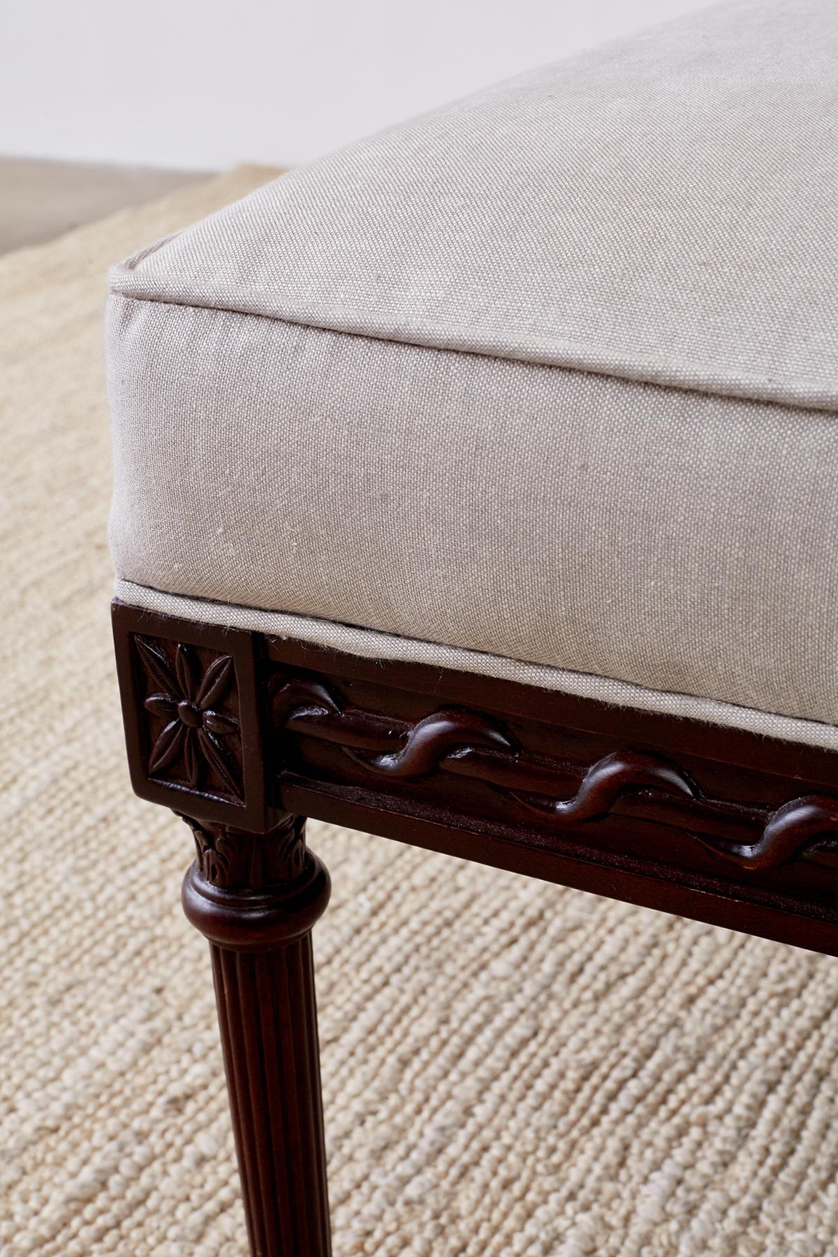 Pair of Neoclassical Style Bench Settees 11