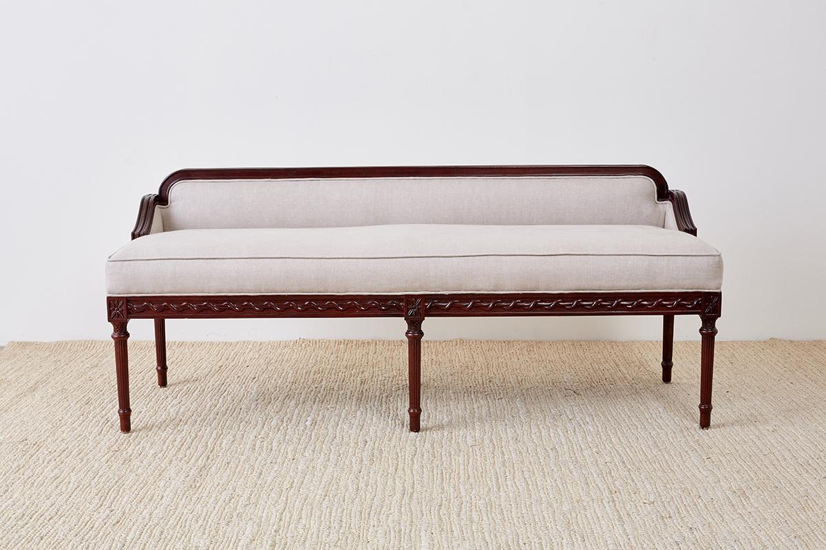 American Pair of Neoclassical Style Bench Settees