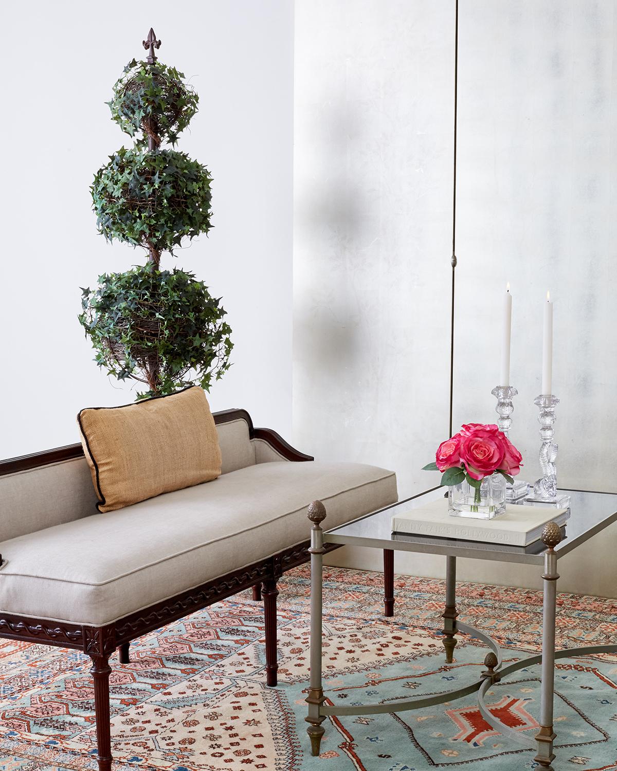 Hand-Crafted Pair of Neoclassical Style Bench Settees