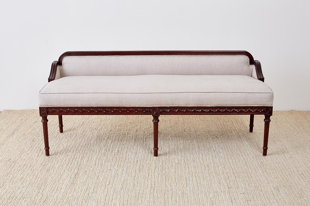 Pair of Neoclassical Style Bench Settees In Good Condition In Rio Vista, CA