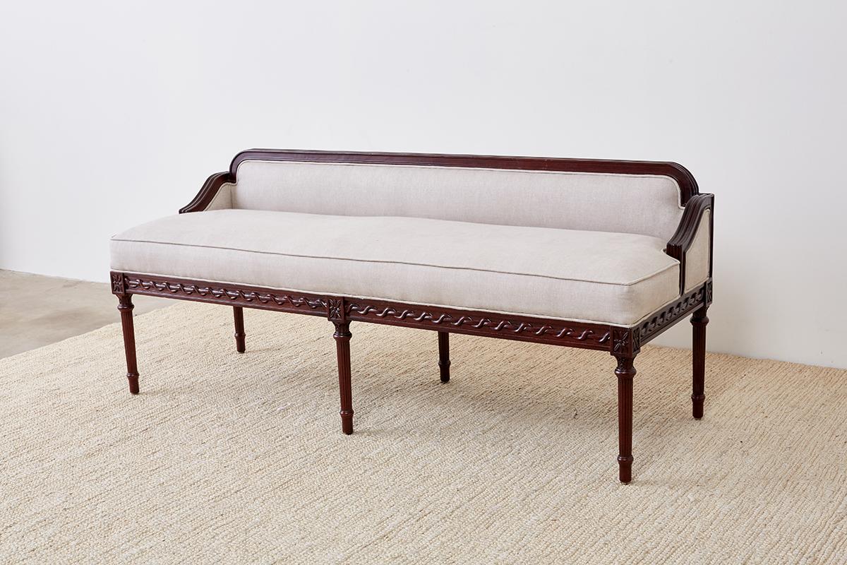 20th Century Pair of Neoclassical Style Bench Settees