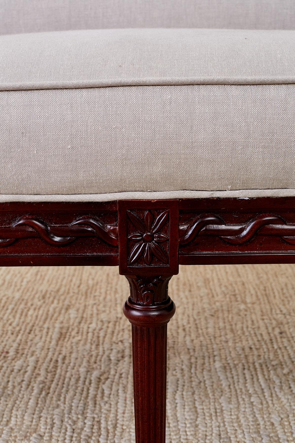 Pair of Neoclassical Style Bench Settees 1