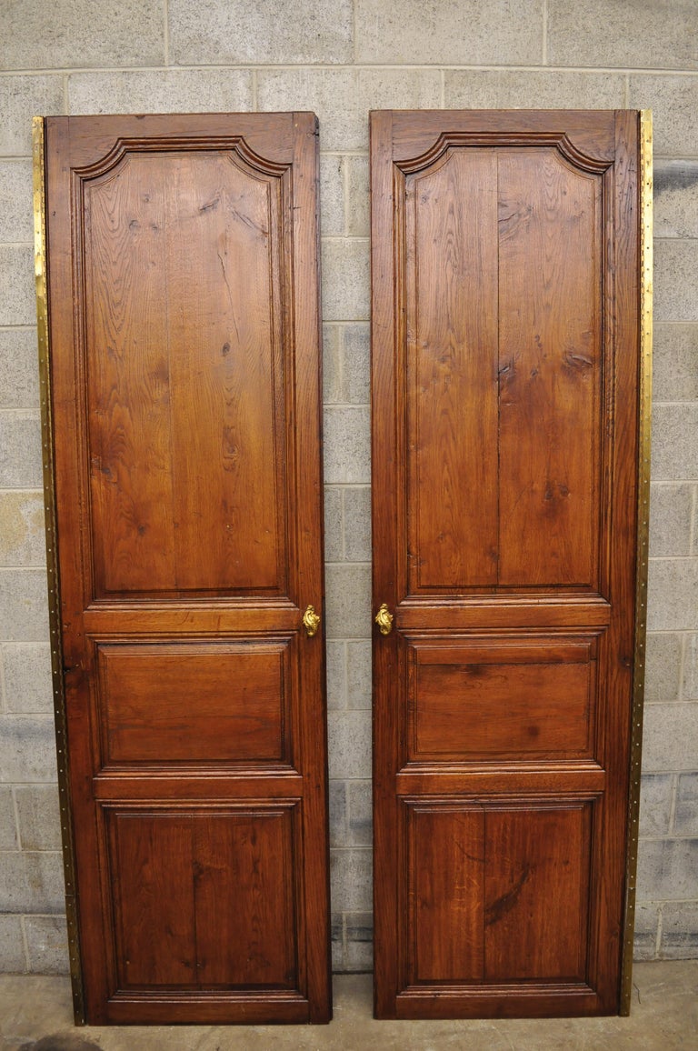 Pair of French Louis XVI Oak Interior Double Doors with Bronze Rococo ...