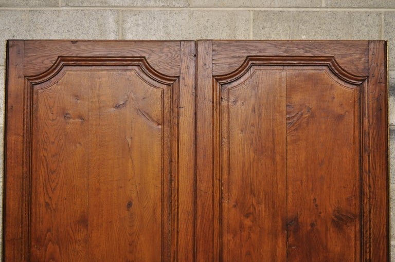 Pair of French Louis XVI Oak Interior Double Doors with Bronze Rococo ...