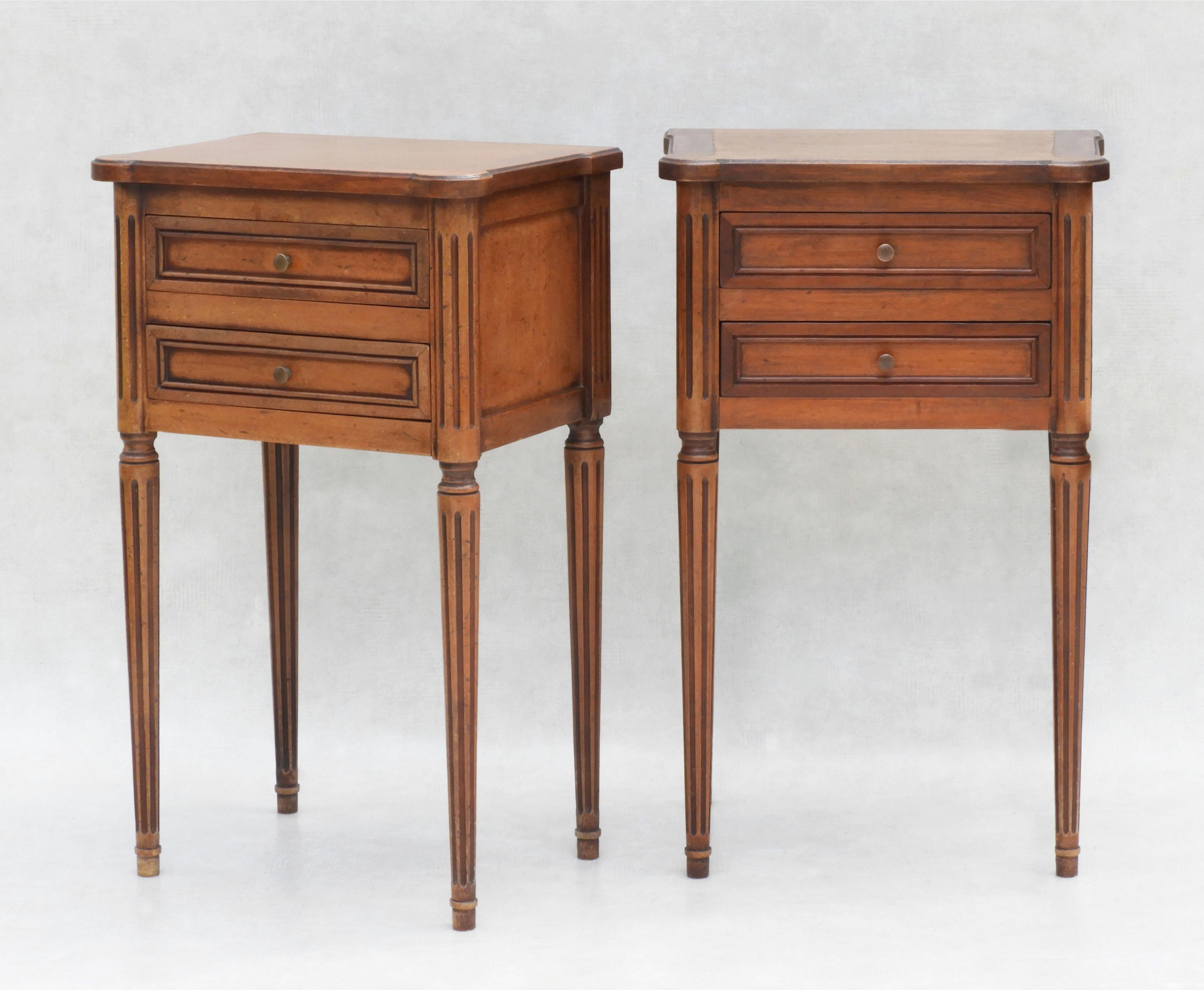 20th Century Pair of French Louis XVI Revival Nightstands/Bed Side Tables, C1950