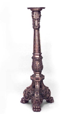 Pair of French Louis XVI Carved Gilt Pedestals