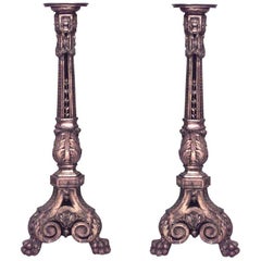 Pair of French Louis XVI Carved Gilt Pedestals