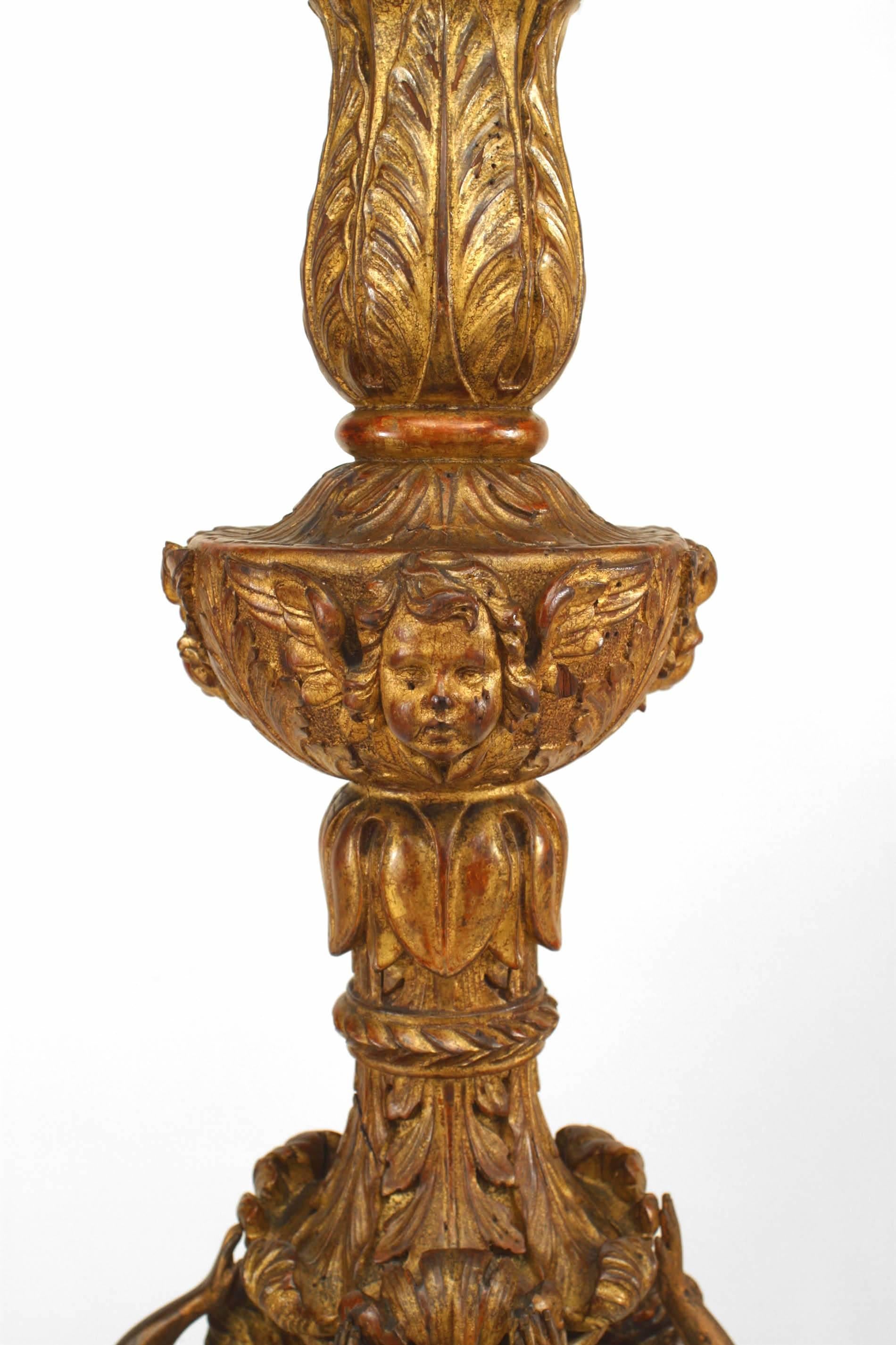 Pair of French Louis XVI Style, 19th Century Gilt Pedestals In Good Condition For Sale In New York, NY