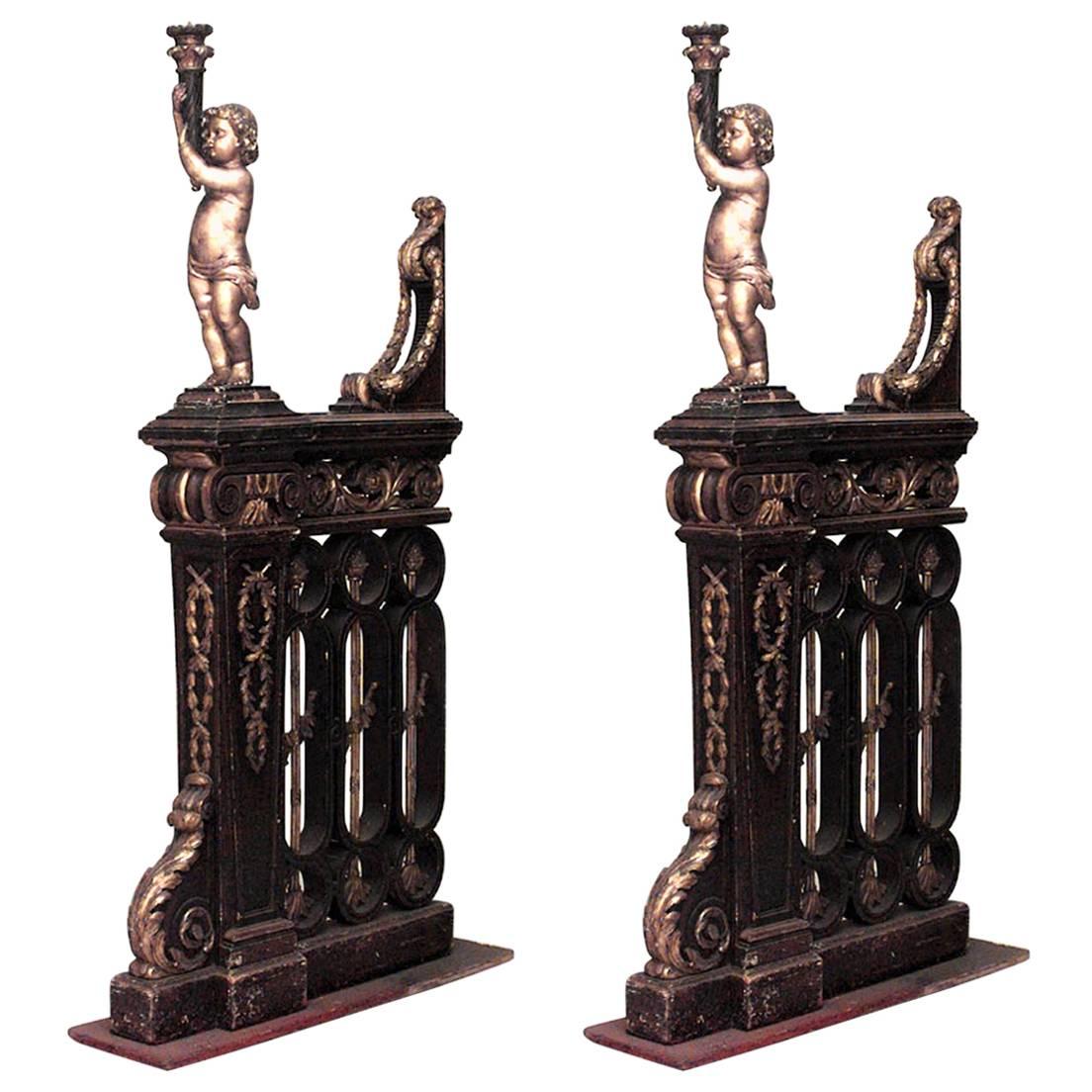 Pair of French Louis XVI Walnut Railings For Sale