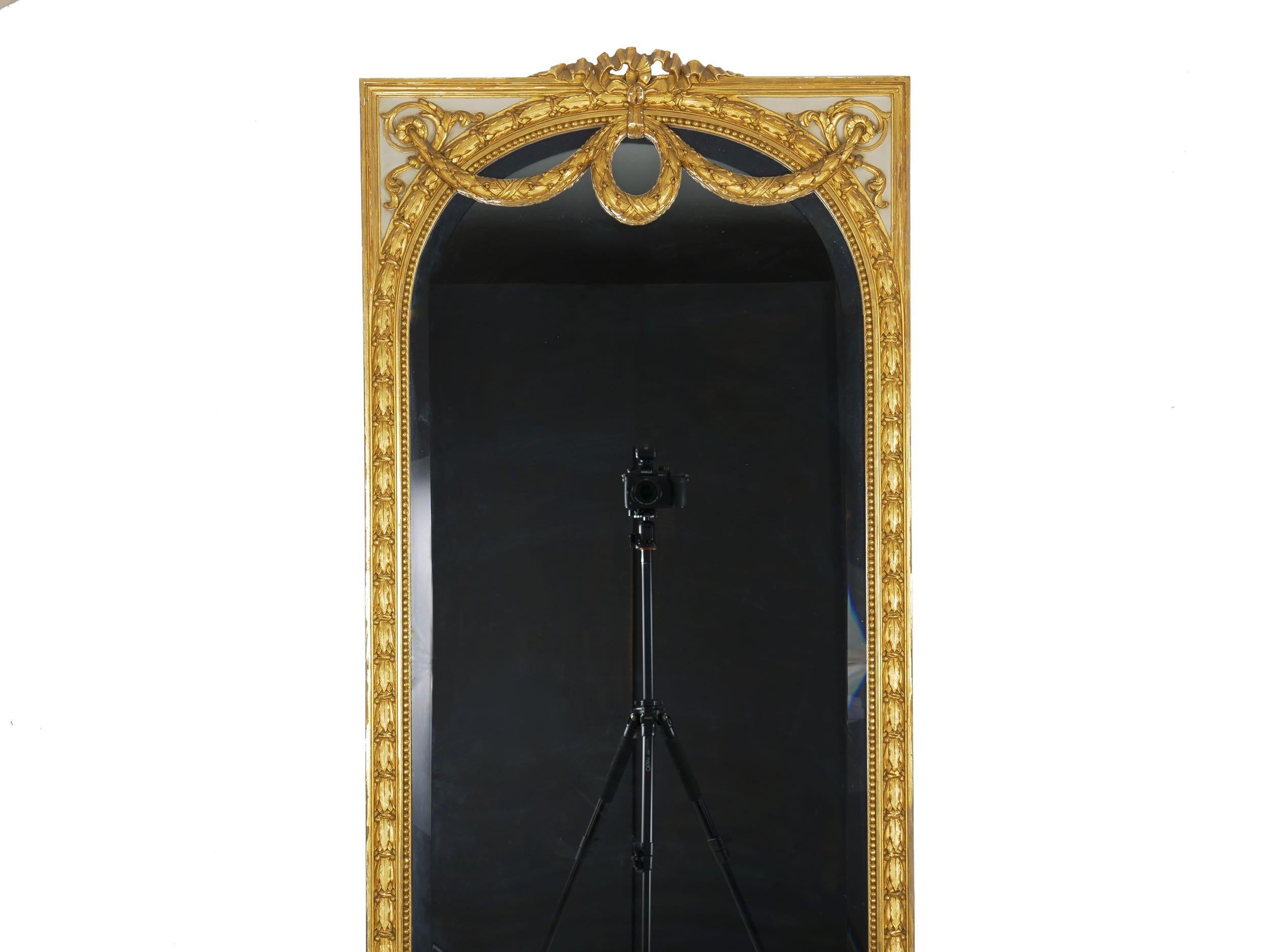 Pair of French Louis XVI Style Antique Full-Length Mirrors, circa 1900 2