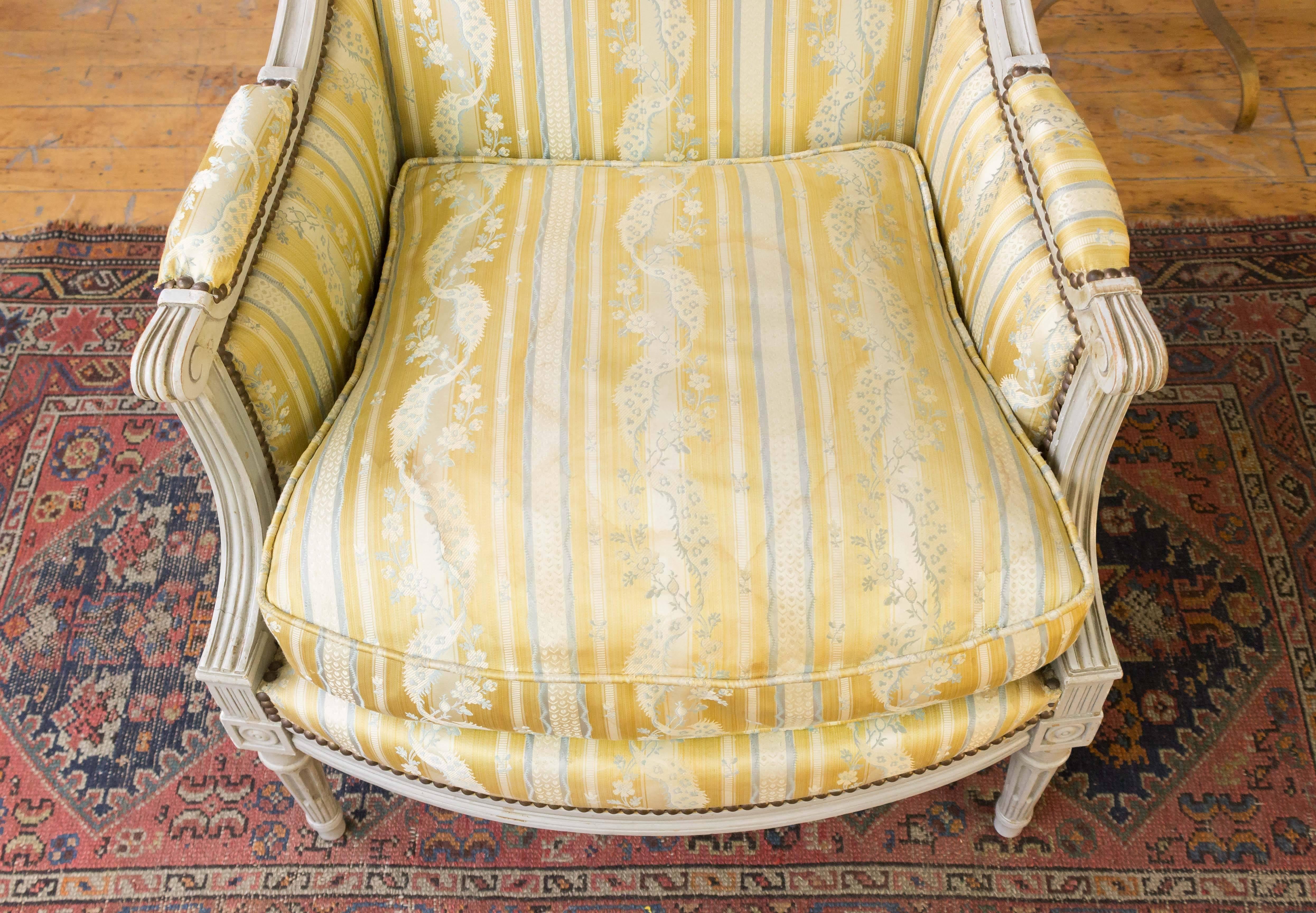 Pair of French Louis XVI Style Armchairs In Good Condition For Sale In Buchanan, NY