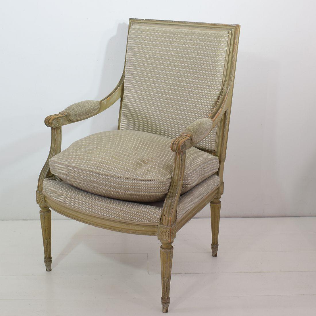 Wood Pair of French Louis XVI Style Armchairs